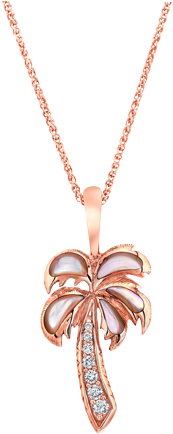 From Jck's Jewelry Trends - Palm Tree 14k Rose Gold Mother Of Pearl Necklace | (470x470), Png Download