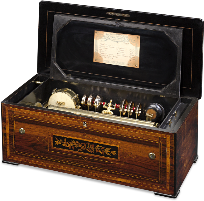 Nicole Frères “triple Signed” Cylinder Music Box - First Music Box (900x900), Png Download