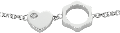 Soft Shiny Surfaces In Shiny White Gold And The Sparkle - Bracelet (420x420), Png Download