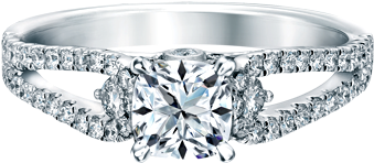 Imperiale For Forevermark Diamond Ring, Opens Into - Maple Leaf Diamonds 18ct White Gold Diamond Halo Engagement (349x395), Png Download