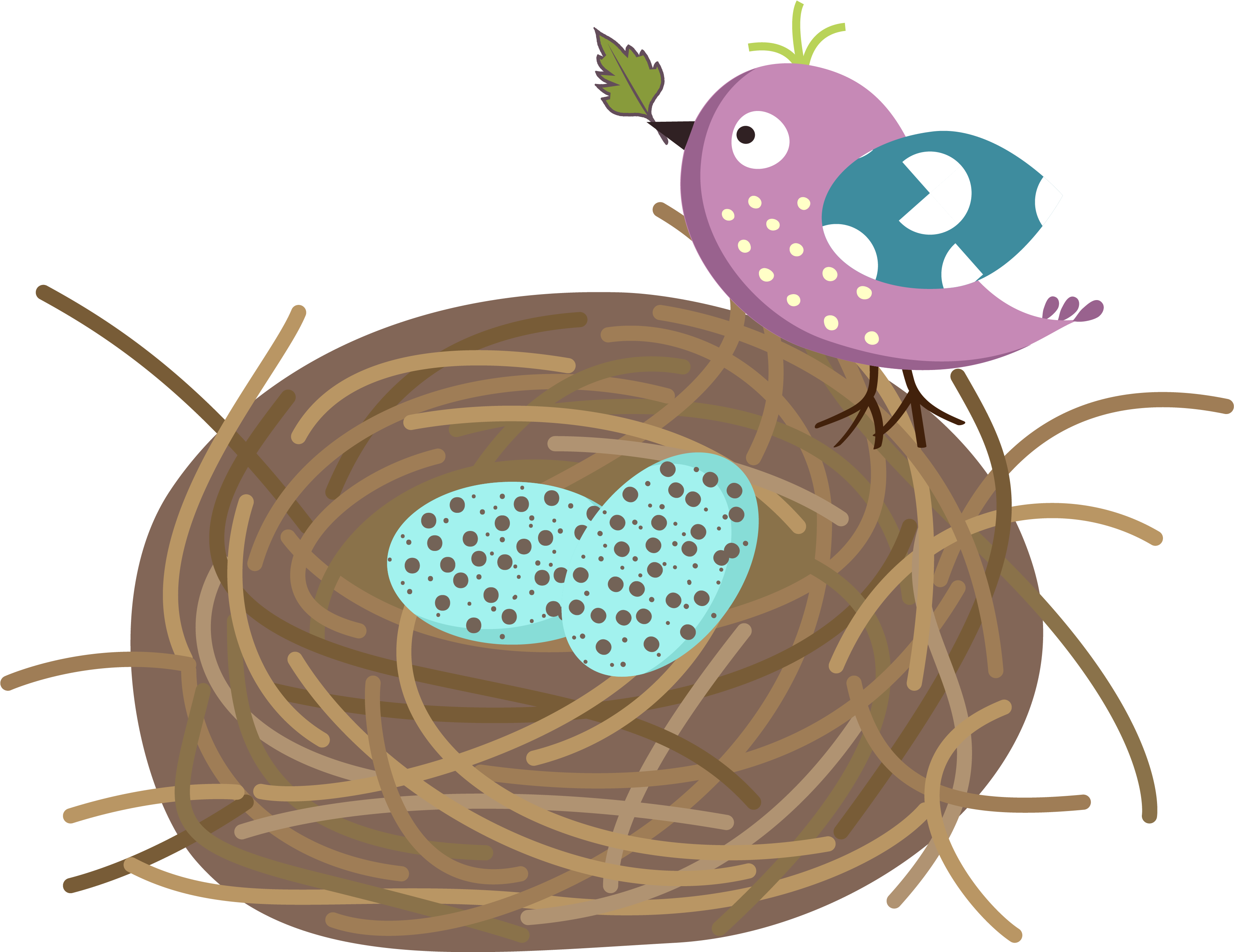Clip Freeuse Bird At Getdrawings Com Free For Personal - Bird Nest Cartoon Png (4115x3748), Png Download