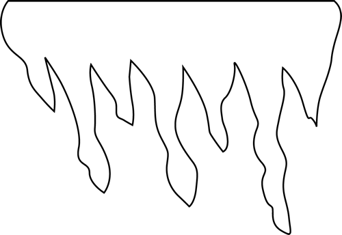 Icicle - Icicles Clipart Black And White (500x344), Png Download