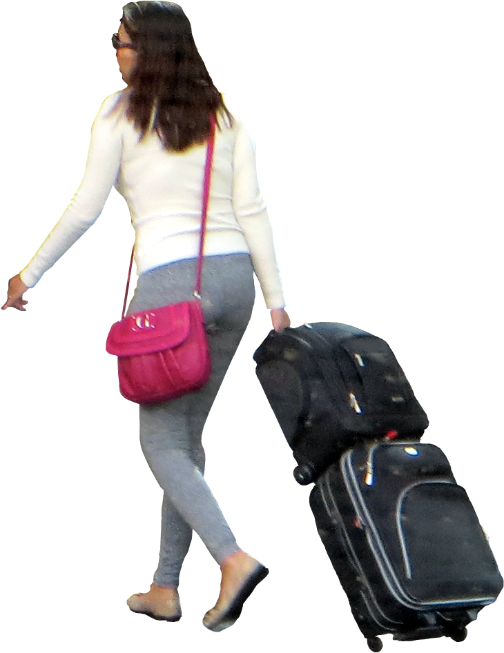 People Png, Perspective, Perspective Photography - Man With Luggage Png (946x946), Png Download