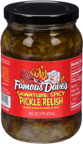 Signature Spicy Pickle Relish - Famous Dave's Signature Spicy Pickle Chips - 64 Oz (500x500), Png Download