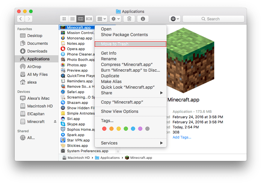 How To Delete Minecraft - Uninstall Minecraft On Mac (886x624), Png Download