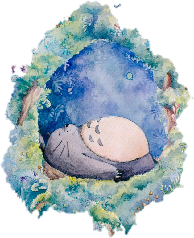 Report Abuse - My Neighbor Totoro Watercolor (629x772), Png Download