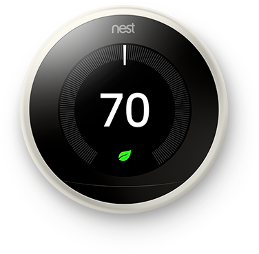 Nest Learning Thermostat White V=1530282894 - Nest Thermostat 3rd (456x456), Png Download