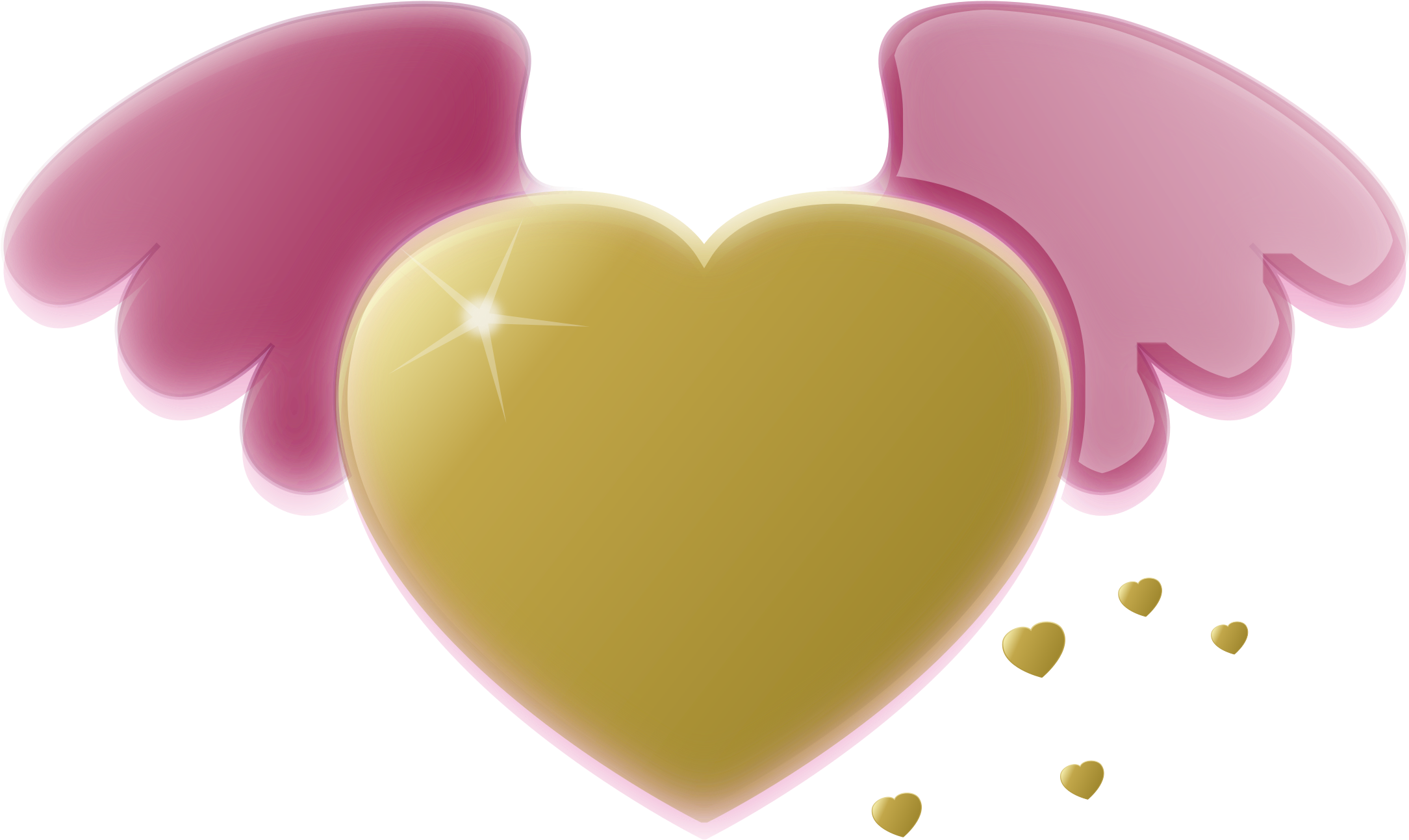 This Free Icons Png Design Of Gold Heart With Pink (2400x1516), Png Download