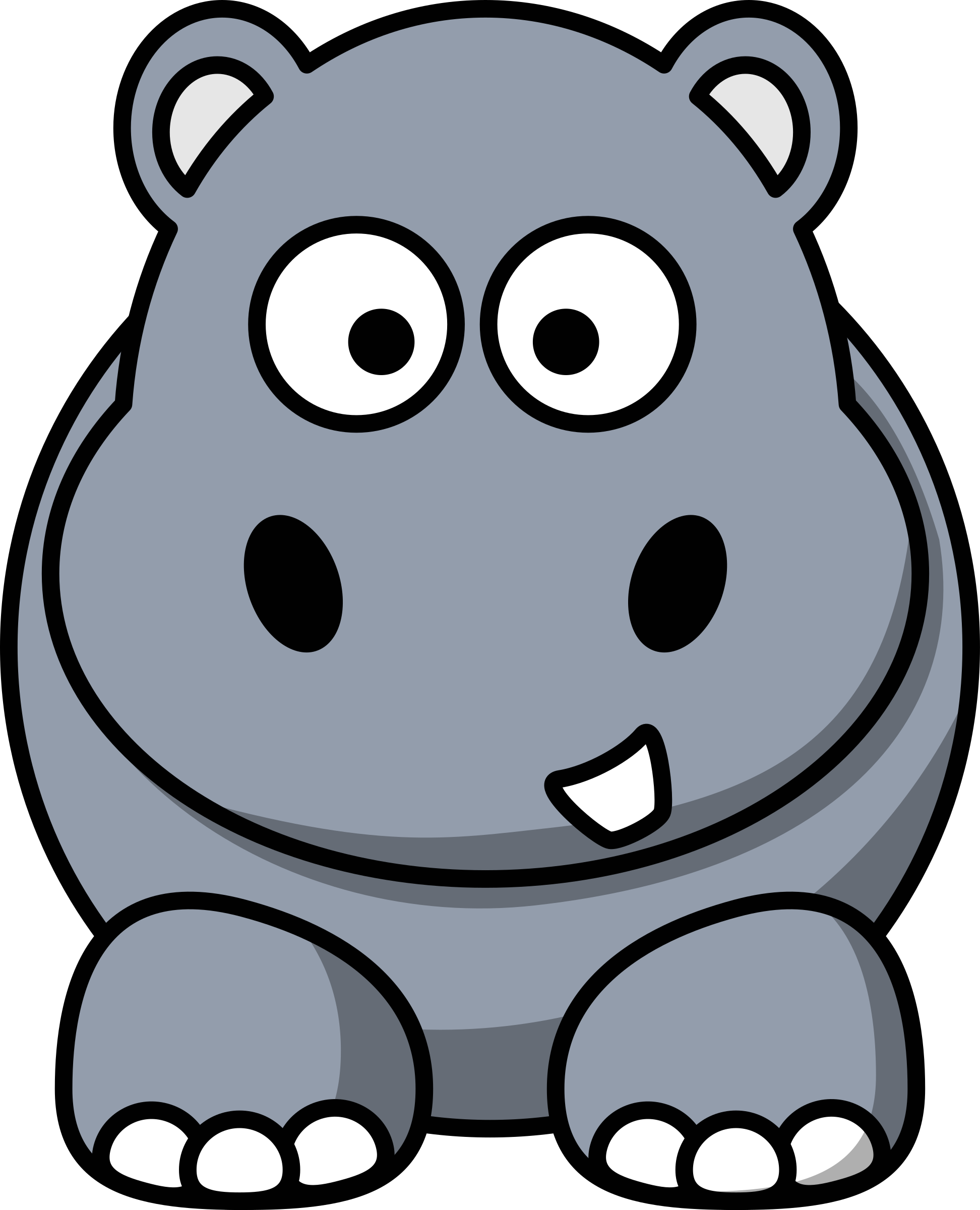 Free - Cartoon Hippo (649x800), Png Download