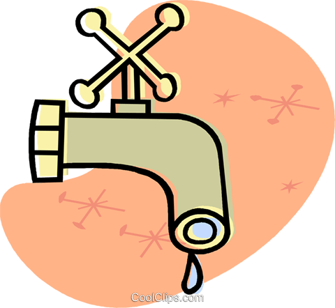 Water Tap With A Drip Royalty Free Vector Clip Art (480x442), Png Download
