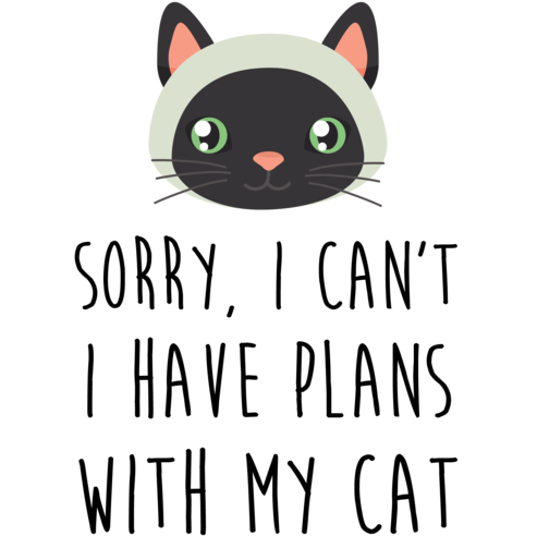 Cant I Have Plans With My Cat (500x500), Png Download