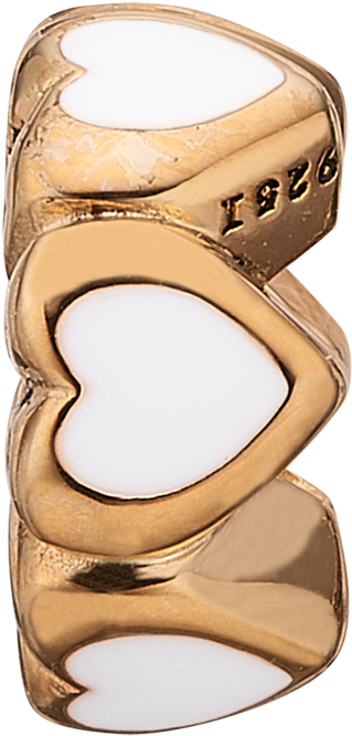 Enamel Hearts Spacer Gold Plated - Ladies Christina Sterling Silver Enamel Hearts Bead (600x738), Png Download