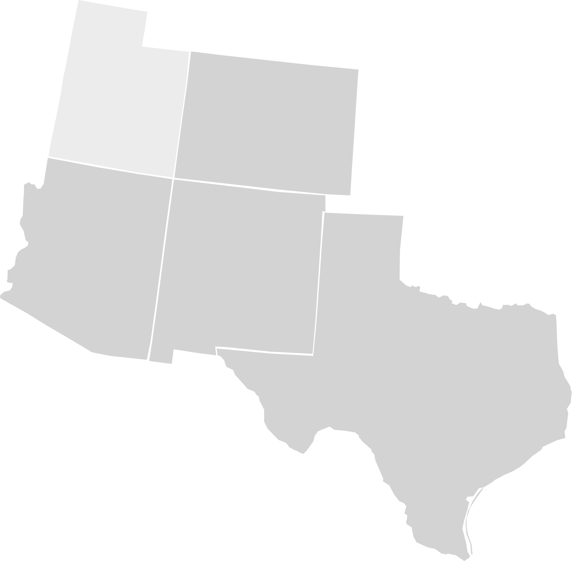 Open - Southwest United States Blank Map (2000x1961), Png Download