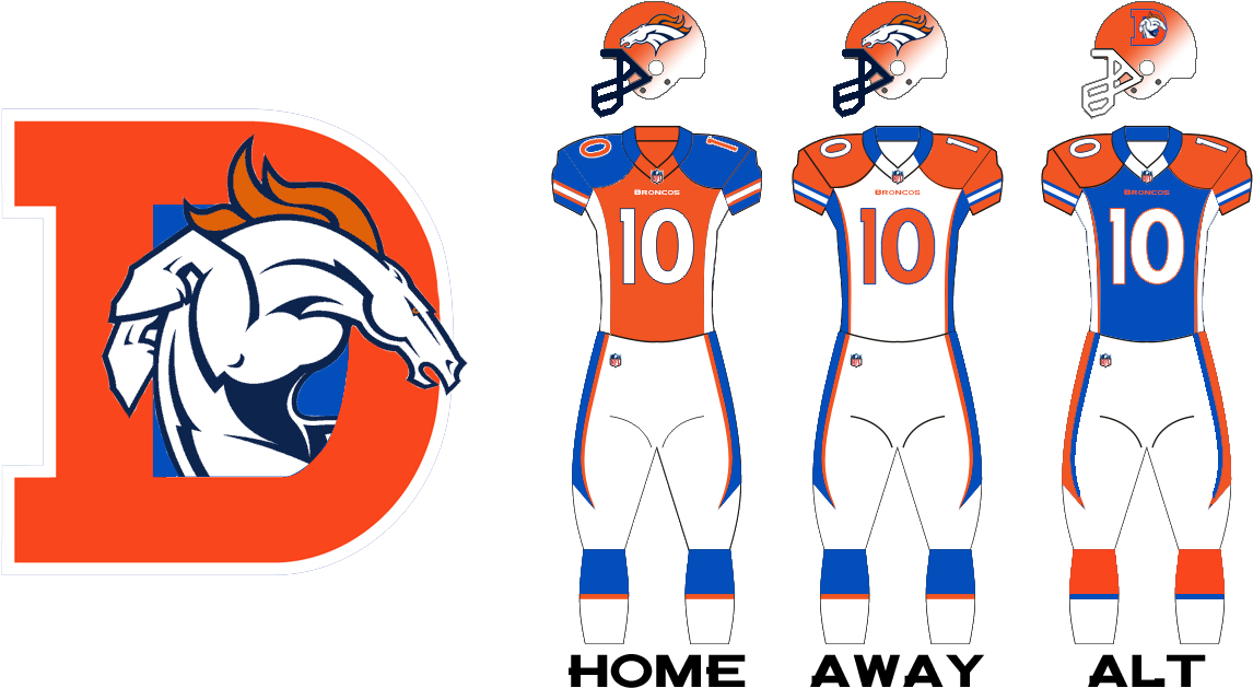 Permalink - Denver Broncos 80's Uniforms (1500x656), Png Download