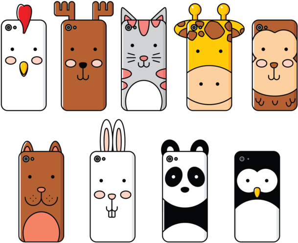 Phone Case Cartoon Animals - Mobile Phone (700x490), Png Download