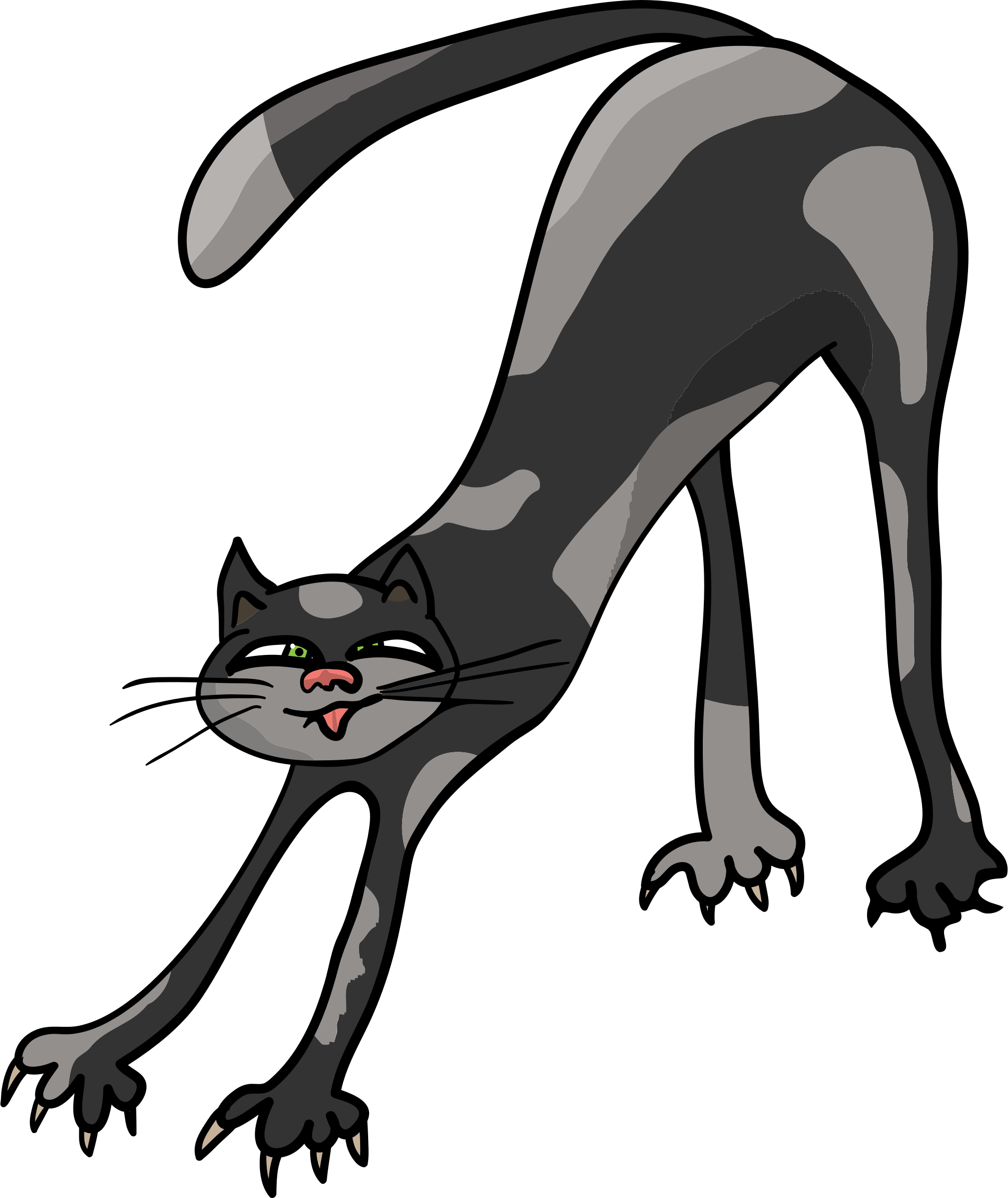Big Image - Cat Stretching Clipart (2018x2400), Png Download