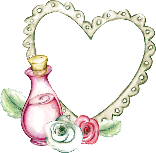 Image Result For Wildflowers Flowers Border Png - Heart (600x590), Png Download