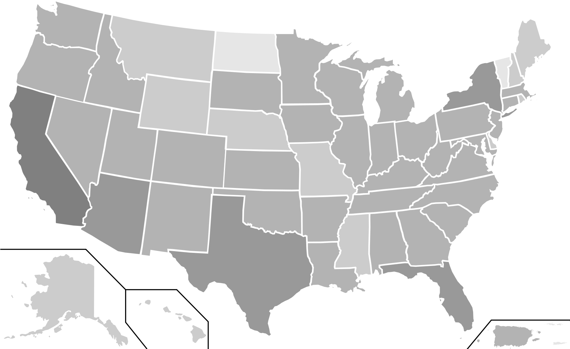Us State Outlines Transparent - John F. Kennedy Library (2000x1237), Png Download