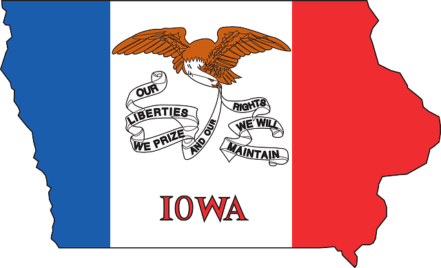 Flag, Outline, States, State, United, America, Iowa - Iowa State Flag (640x389), Png Download