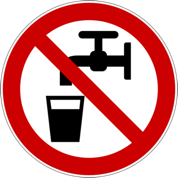 Bacteriostatic Water Is Not Used For Drinking Or Use - Not Drinking Water Png (350x350), Png Download