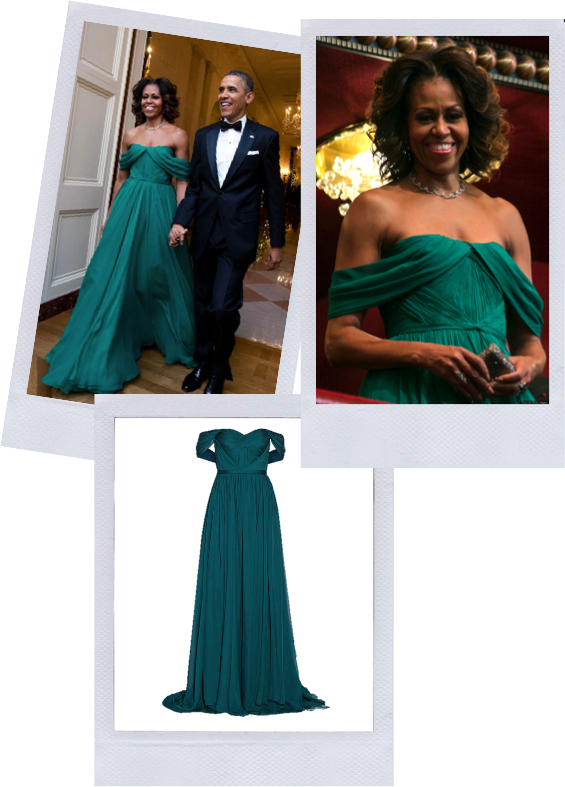 Michelle Wore A Marchesa Gown Attending The Kennedy (565x787), Png Download
