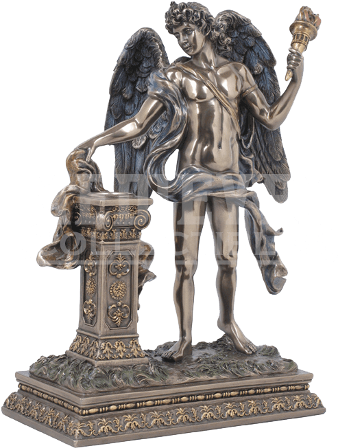 Angel Holding Torch Statue (691x691), Png Download