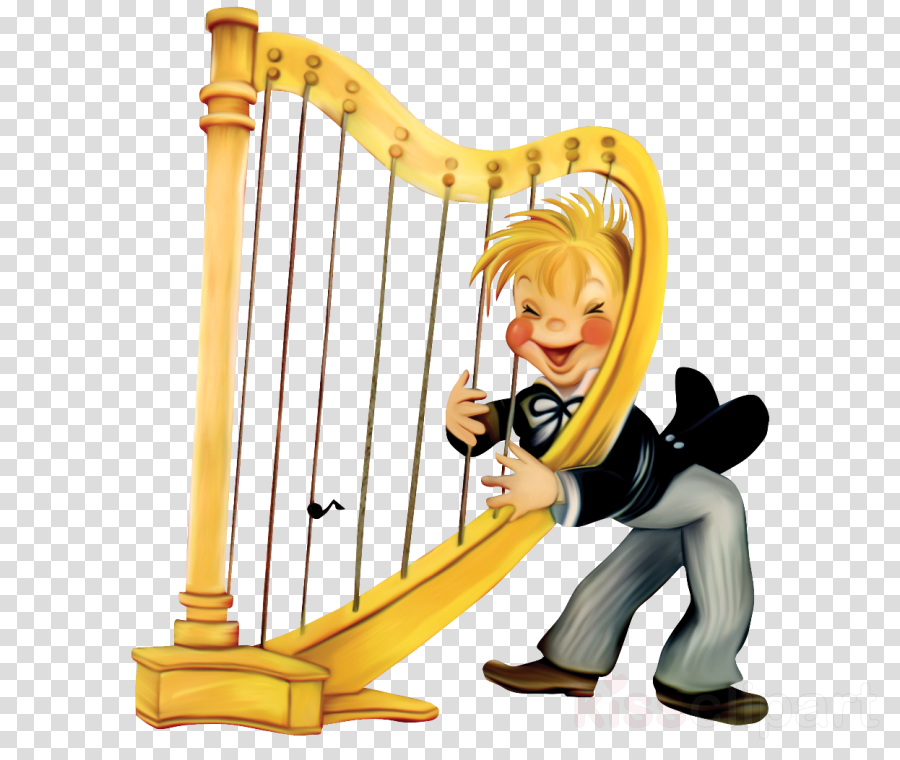 Kid Playing Harp Clipart Harp Clip Art (900x760), Png Download