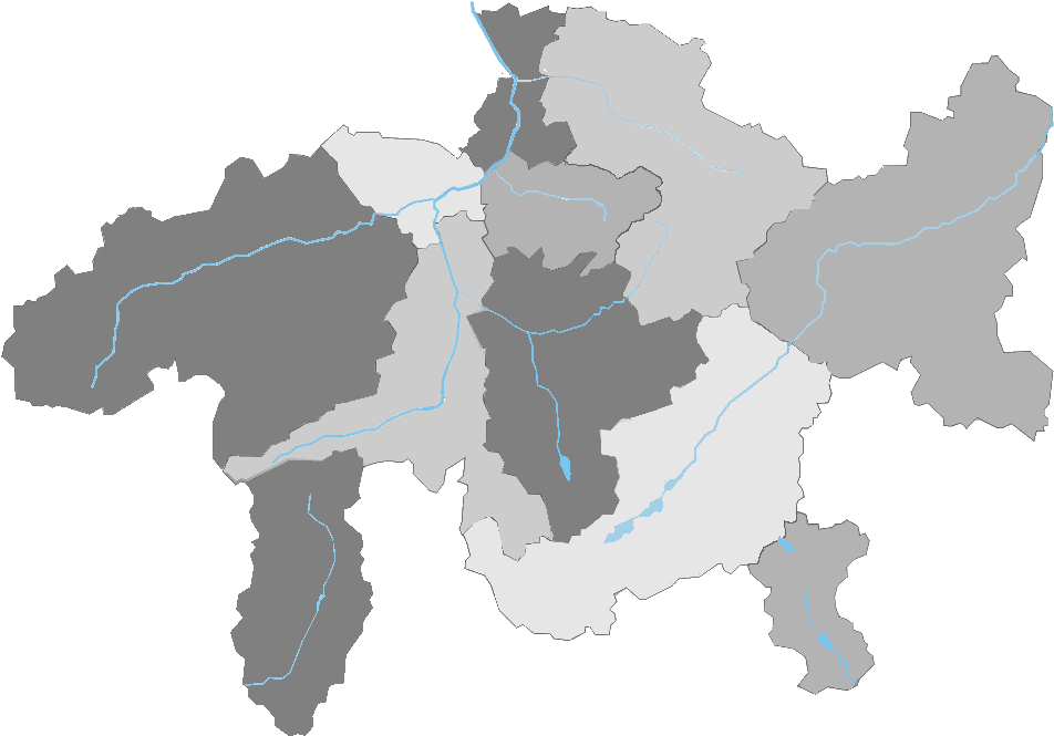 Grisons Districts Blank (1003x716), Png Download