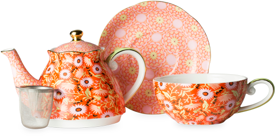 H210zz161 Nouveau Boho Peach Tea For One P2 (555x555), Png Download