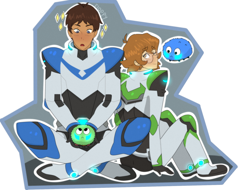 Lance And Pidge And Their Blue And Green Space Caterpillars (1000x798), Png Download
