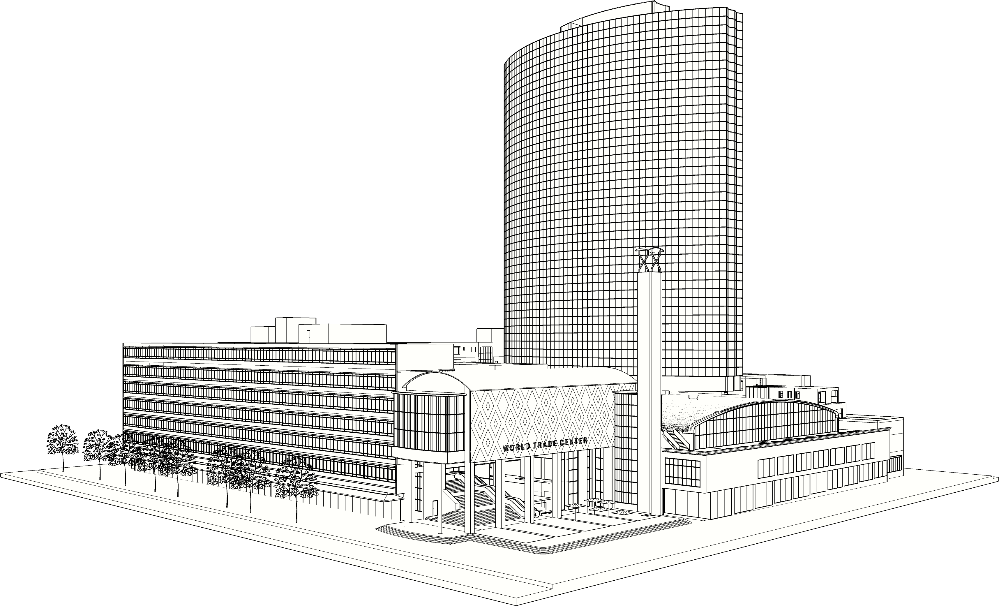 Wtc Noord Wtc Oost Wtc Zuid (3429x2154), Png Download