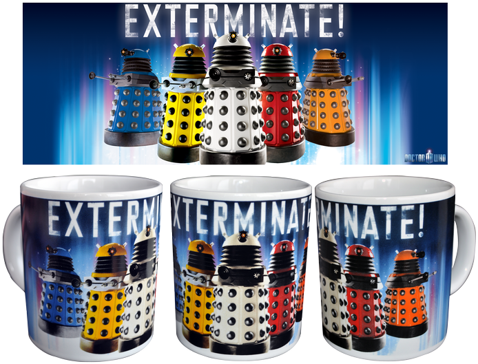 Daleks Exterminate Coffee Mug (700x538), Png Download