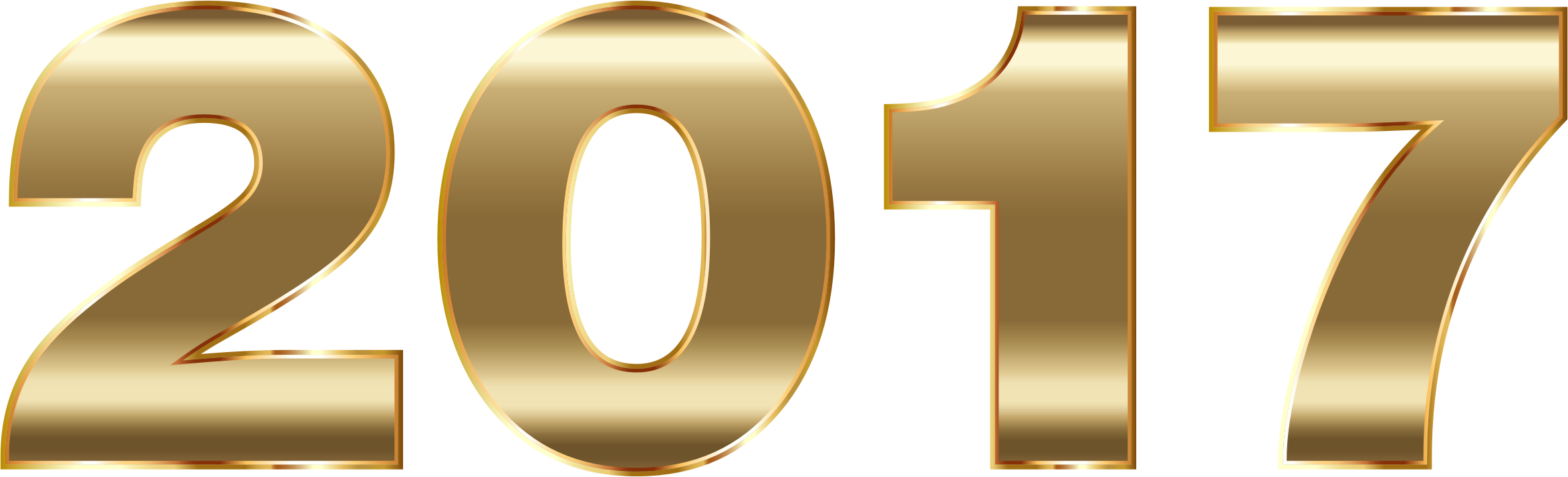 This Free Icons Png Design Of Gold 2017 Typography (2346x714), Png Download