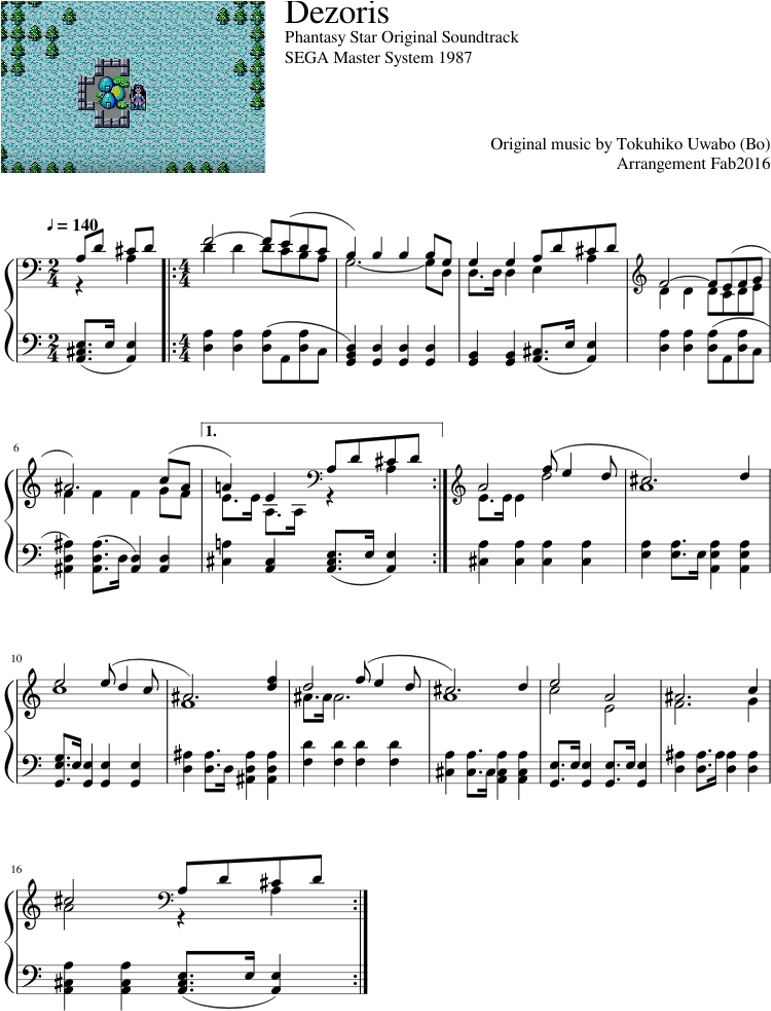 Dezoris Phantasy Star Original Soundtrack Sega Master (850x1100), Png Download