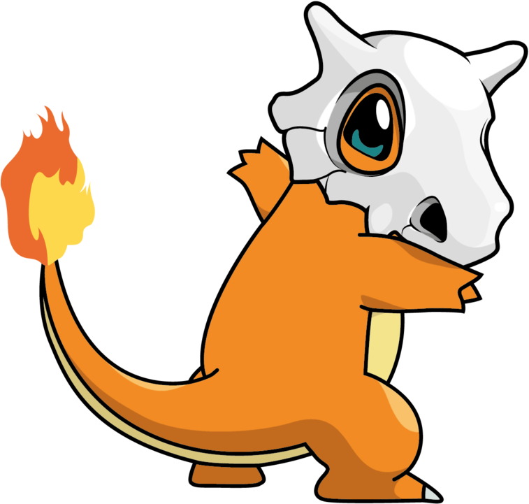 Charmander Cubone By Bunny Vomit (757x721), Png Download