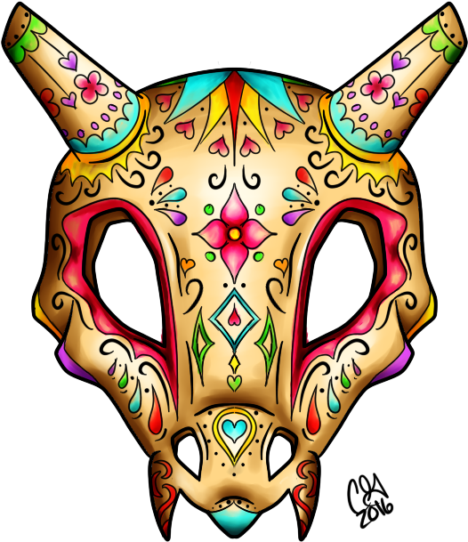 Dia De Los Muertos- Cubone By Uxiesweetie (526x609), Png Download