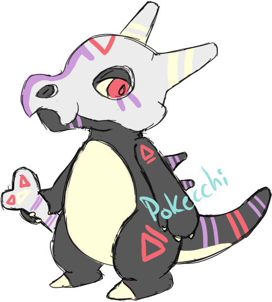 Sketchy Cubone Adopt (600x657), Png Download