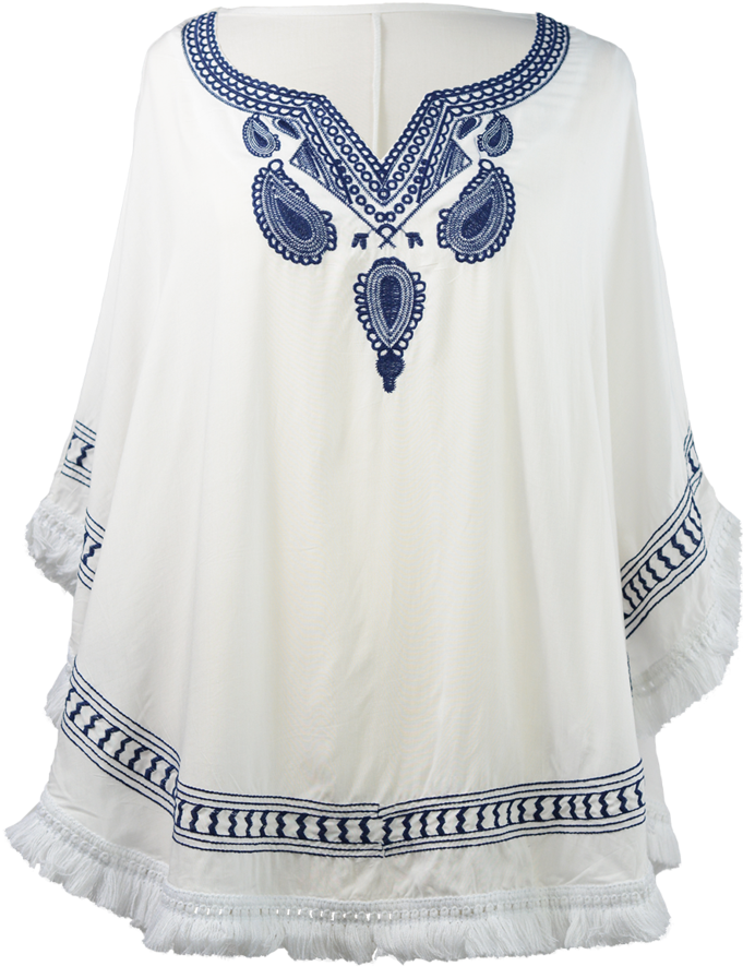 Embroidered Poncho (693x1024), Png Download