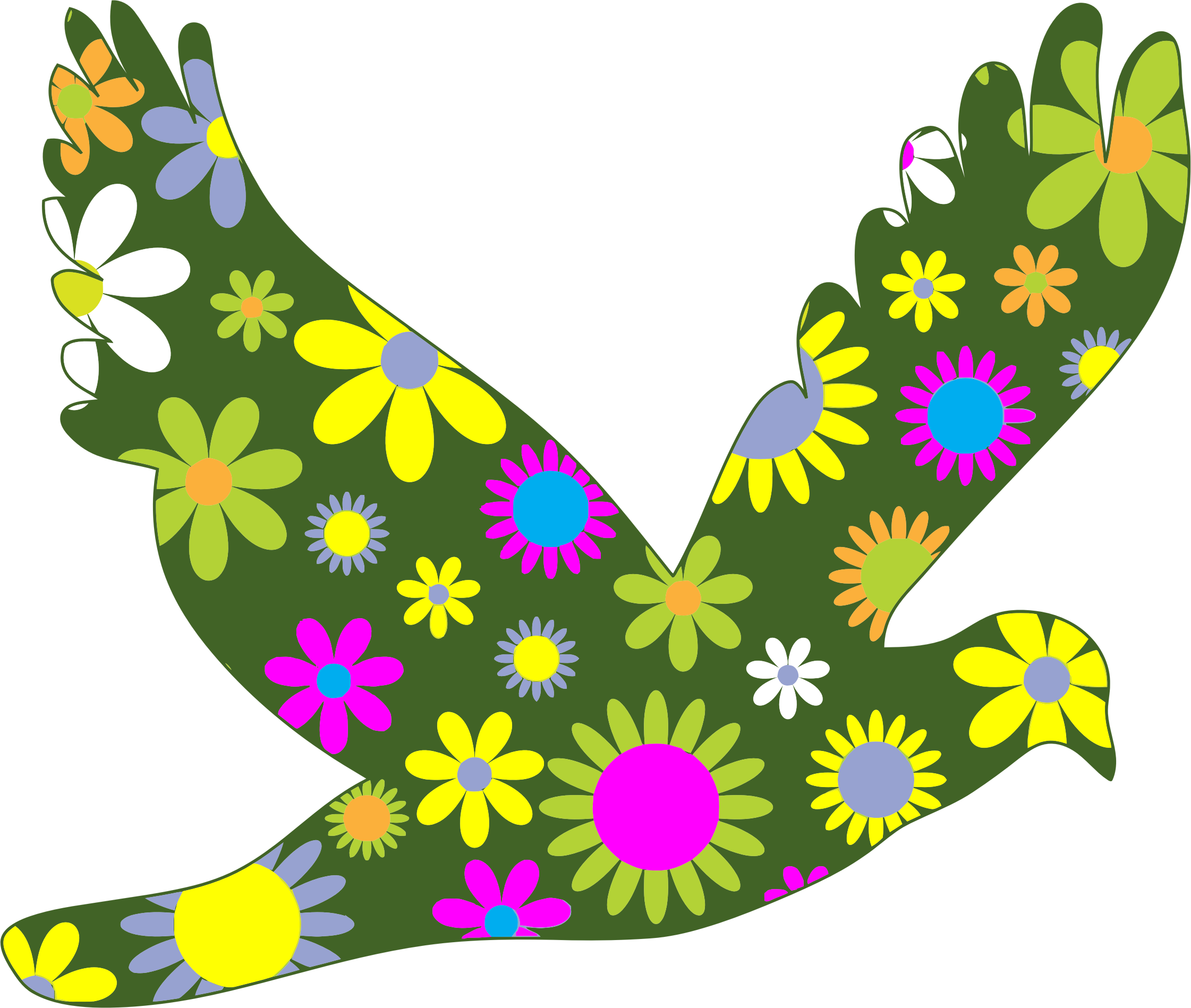 This Free Icons Png Design Of Retro Floral Bird (2242x1898), Png Download