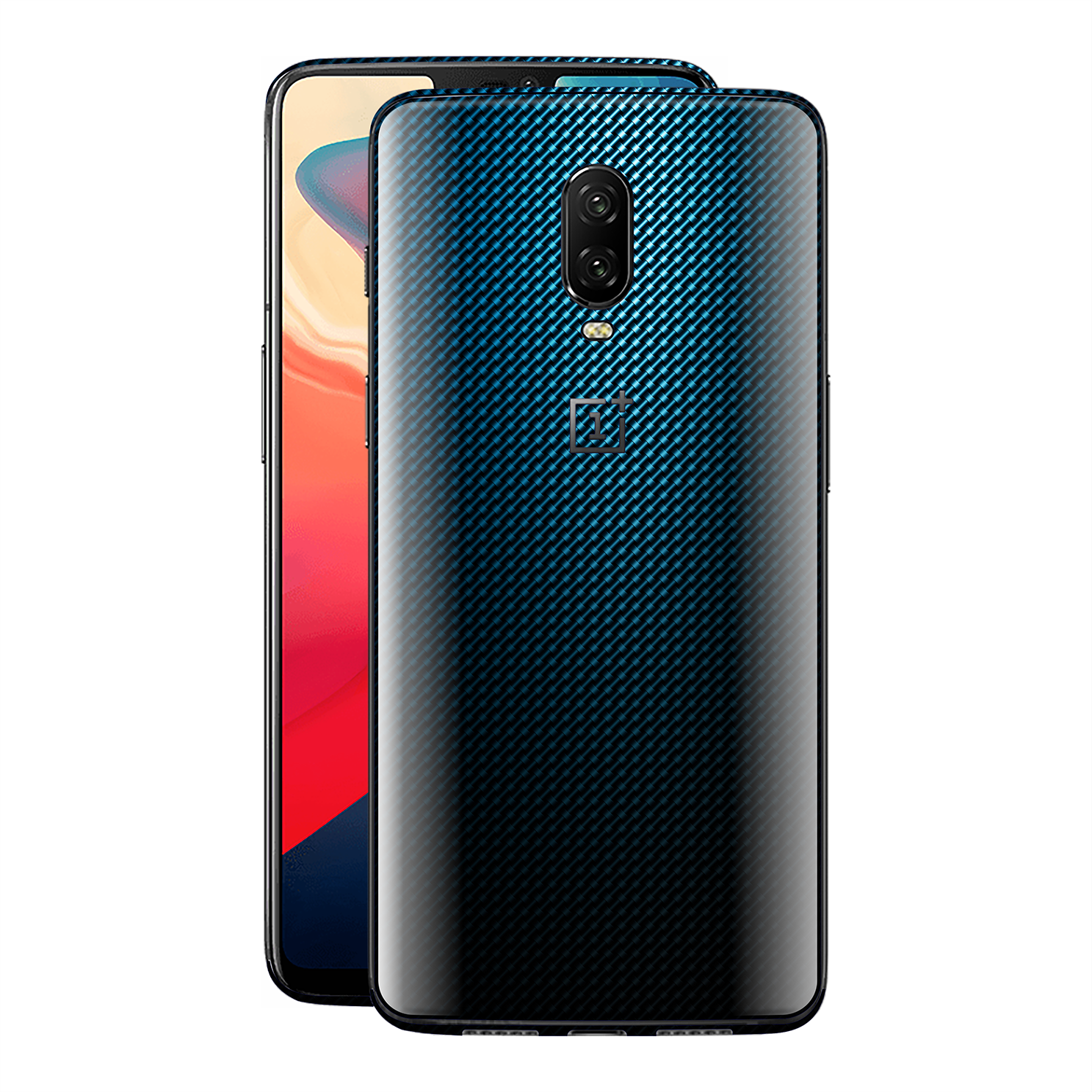 Oneplus 6t Print Custom Signature Blue Grid Carbon (1487x1487), Png Download