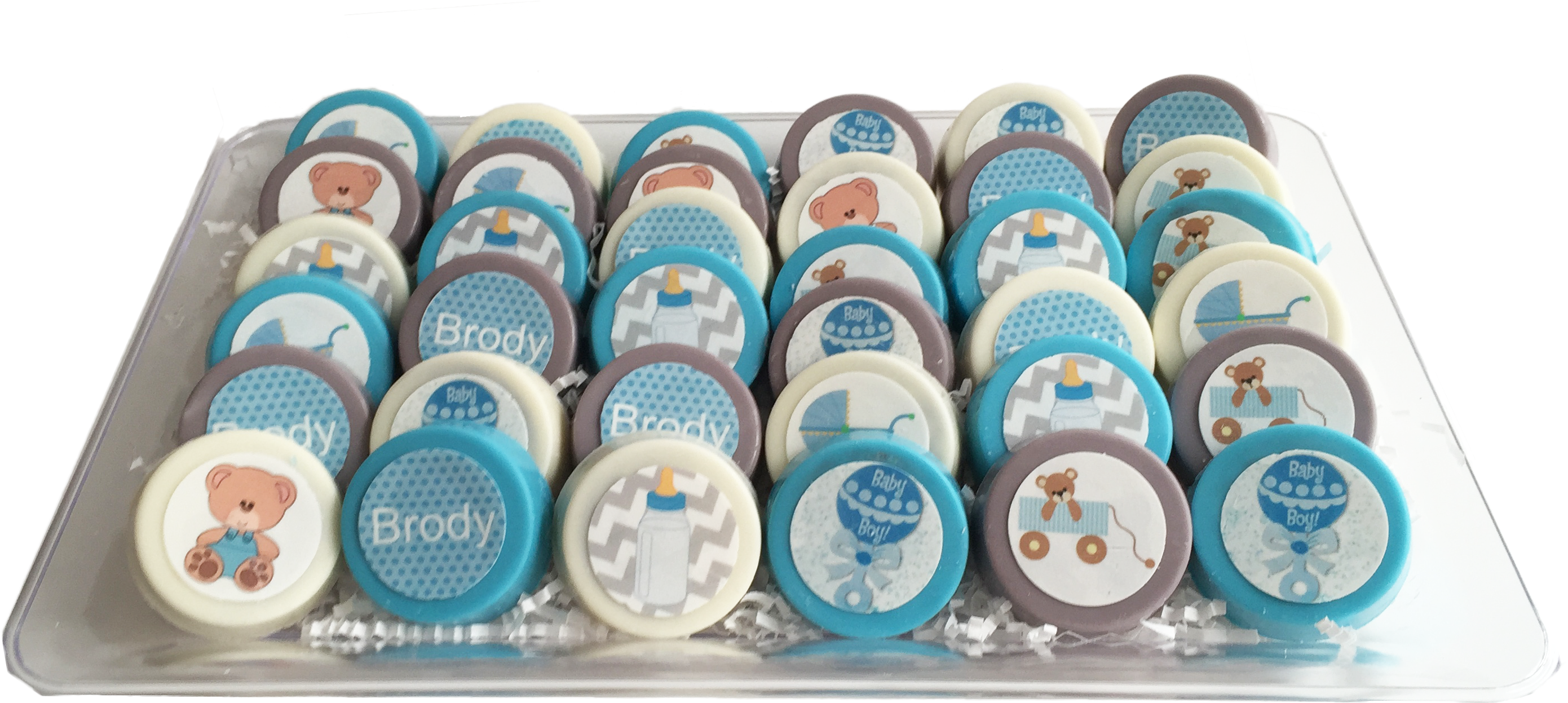Baby Boy Chocolate Covered Oreo Platter $ (3264x2448), Png Download