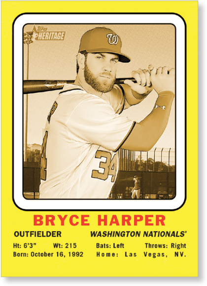 Bryce Harper 2018 Topps Heritage Baseball 1969 Collector (700x700), Png Download