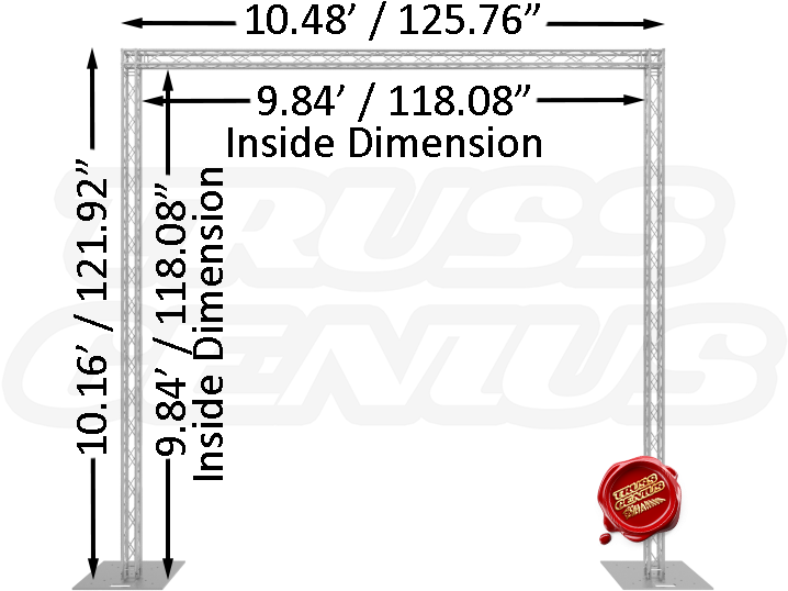 10' X 10' F14 Mini Square Truss Goal Post System Dimensions (800x600), Png Download