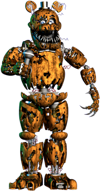 Nightmare Classic Freddy Fazbear (558x672), Png Download