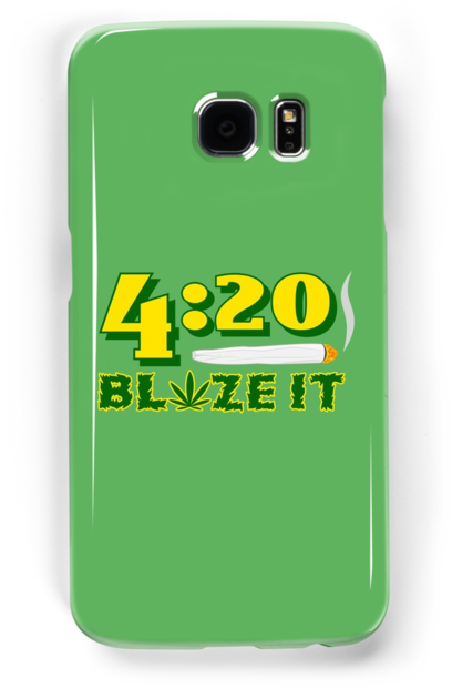 Green 420 Blaze It Hand Rolled Burning Joint By Sumwoman (500x700), Png Download