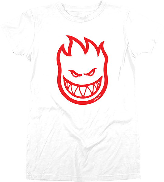 Spitfire Bighead Girls Ss L-wht/red (540x600), Png Download