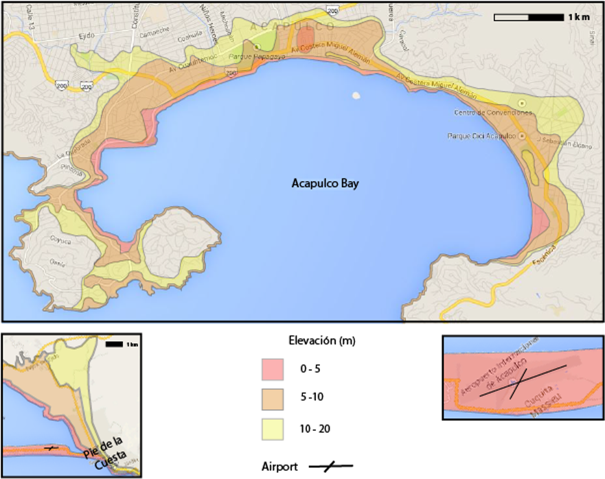 Map Of Major Active Faults Near The Acapulco Bay In (922x722), Png Download
