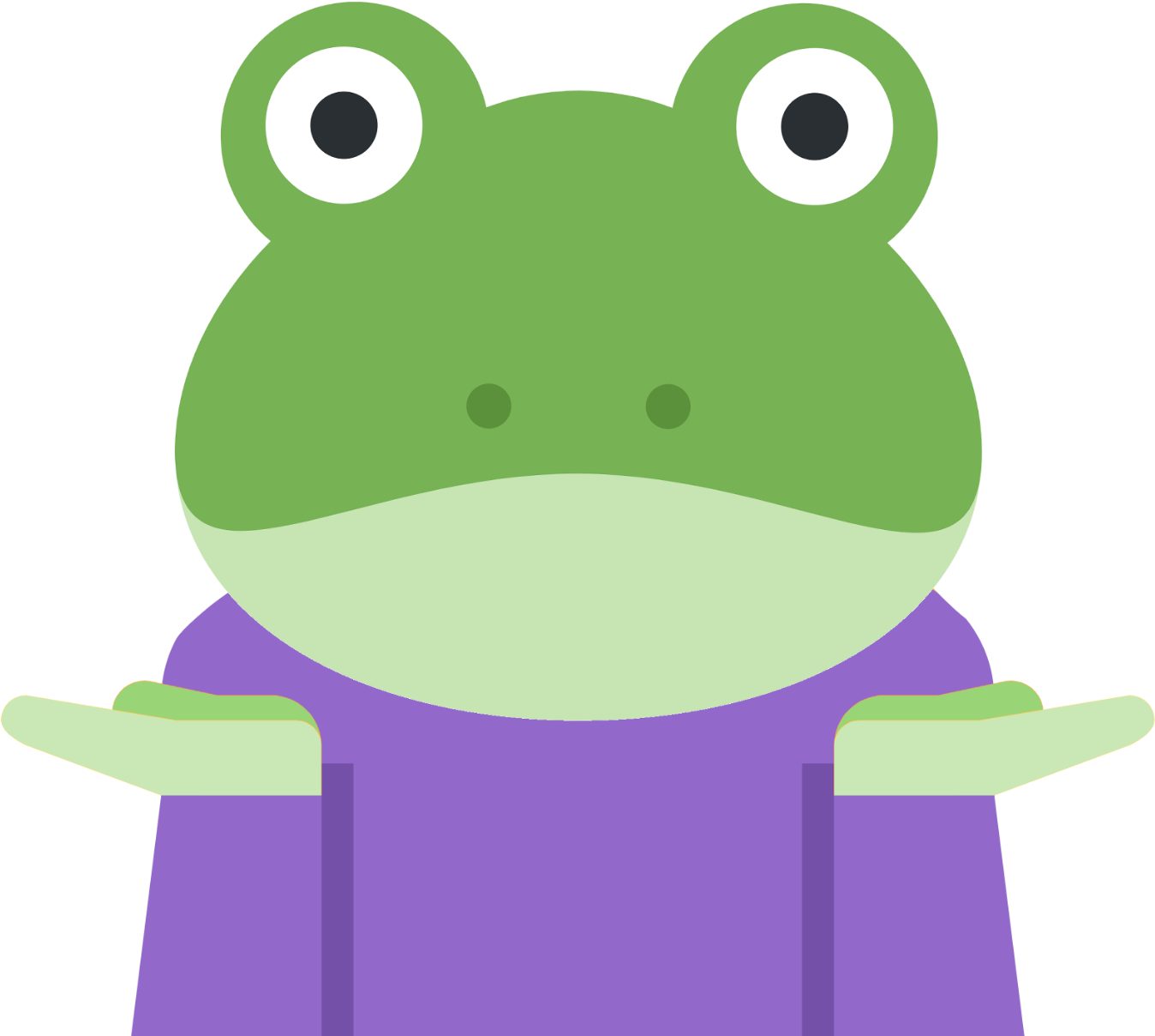 A Shrugging Emoji With A Frog Emoji Head And Green (1354x1210), Png Download