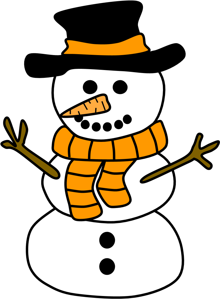 Snowman, Hat, Scarf, Orange, Png (816x1056), Png Download