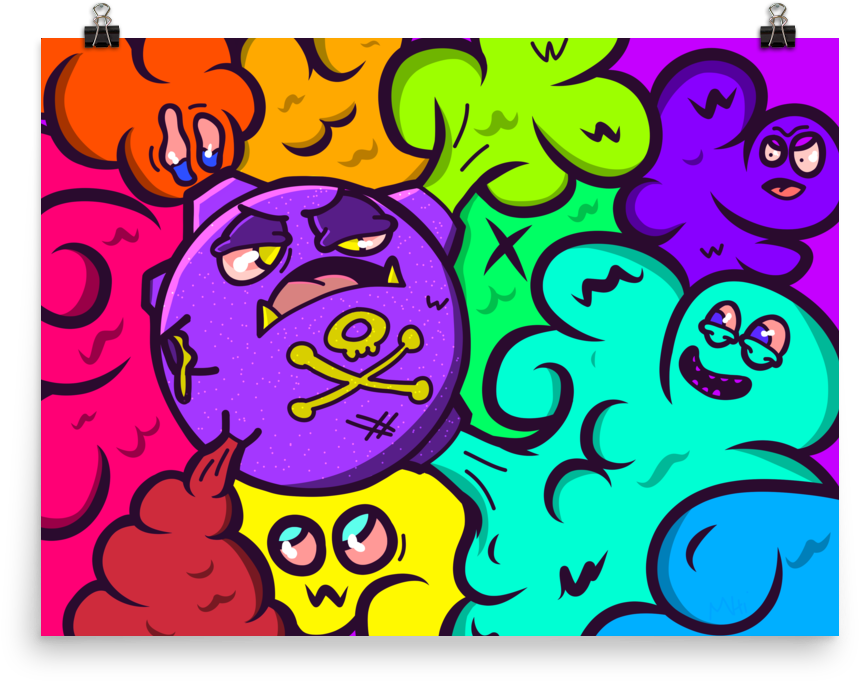 'cloudy Day With Koffing' Poster (1000x1000), Png Download